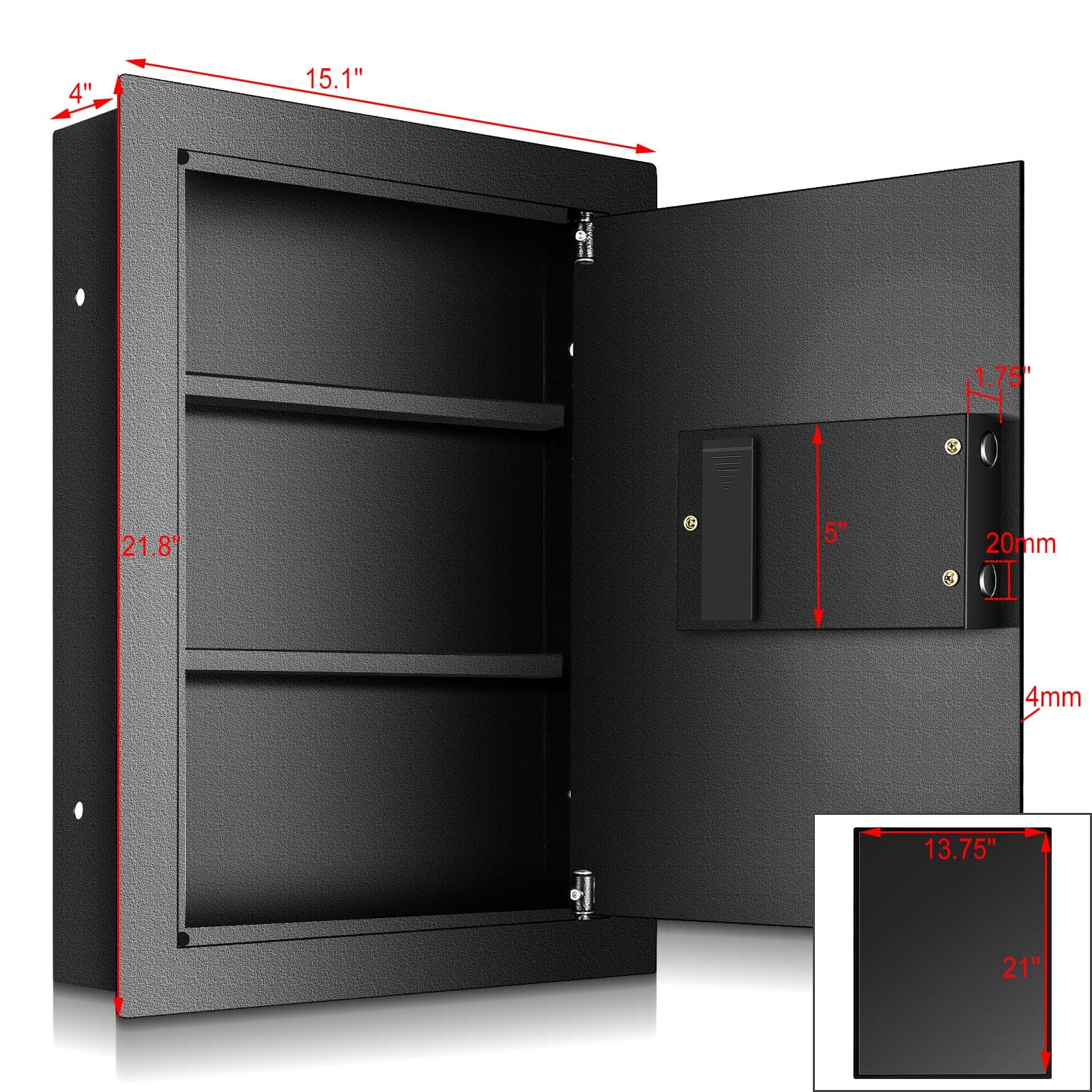 Biometric Wall Gun Safe, Small - LAWS004