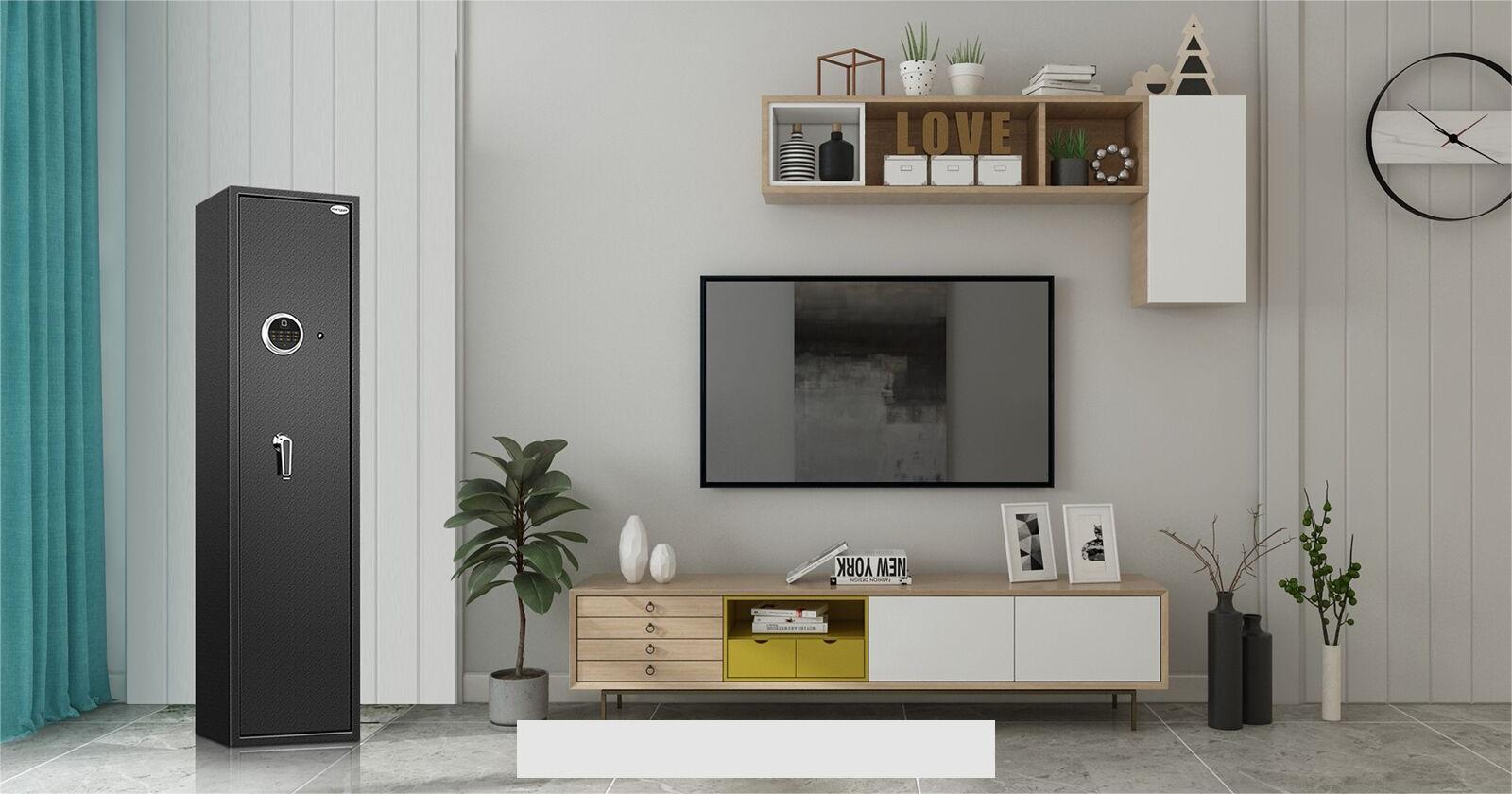 rifle safe on a living room wall