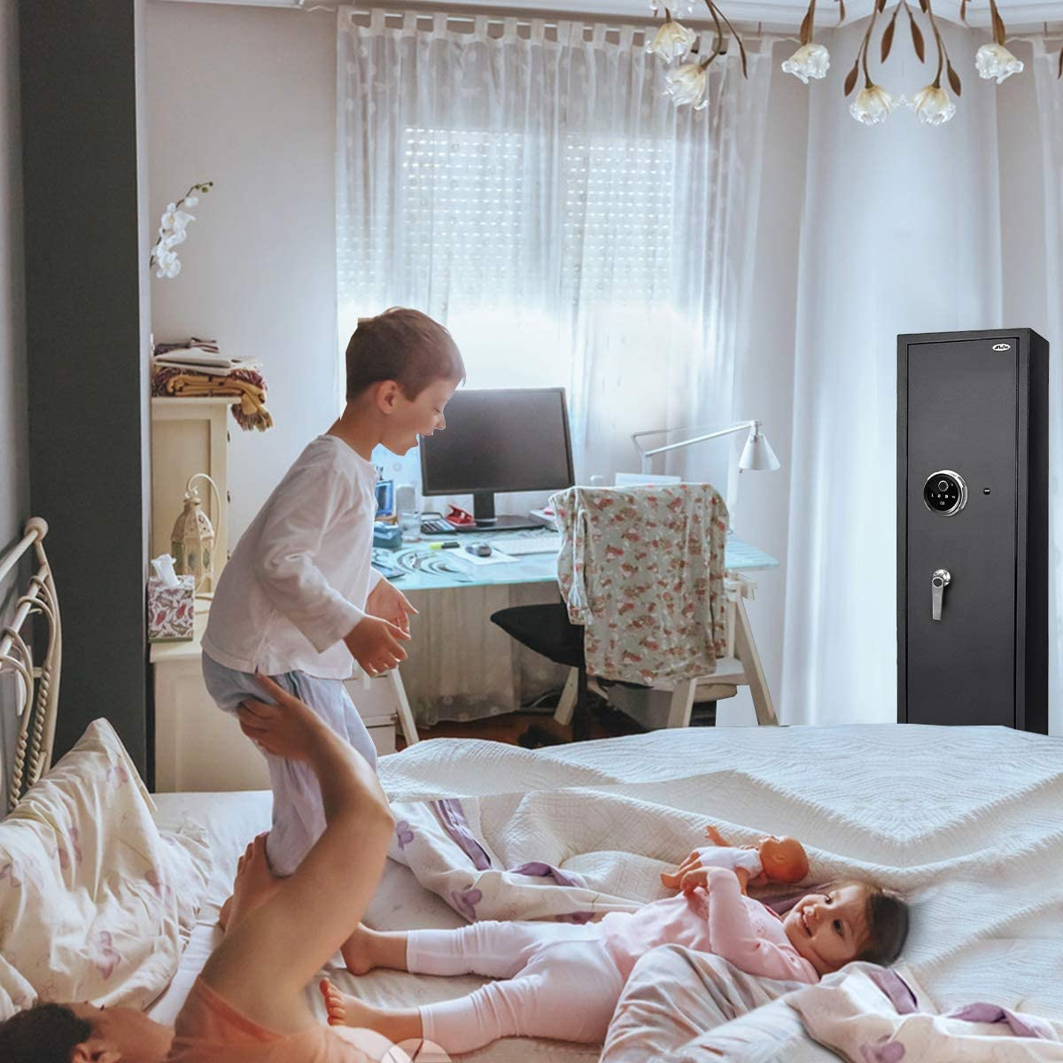 Biometric Rifle Safe, Large, 5 Long Gun Safe - LARS005