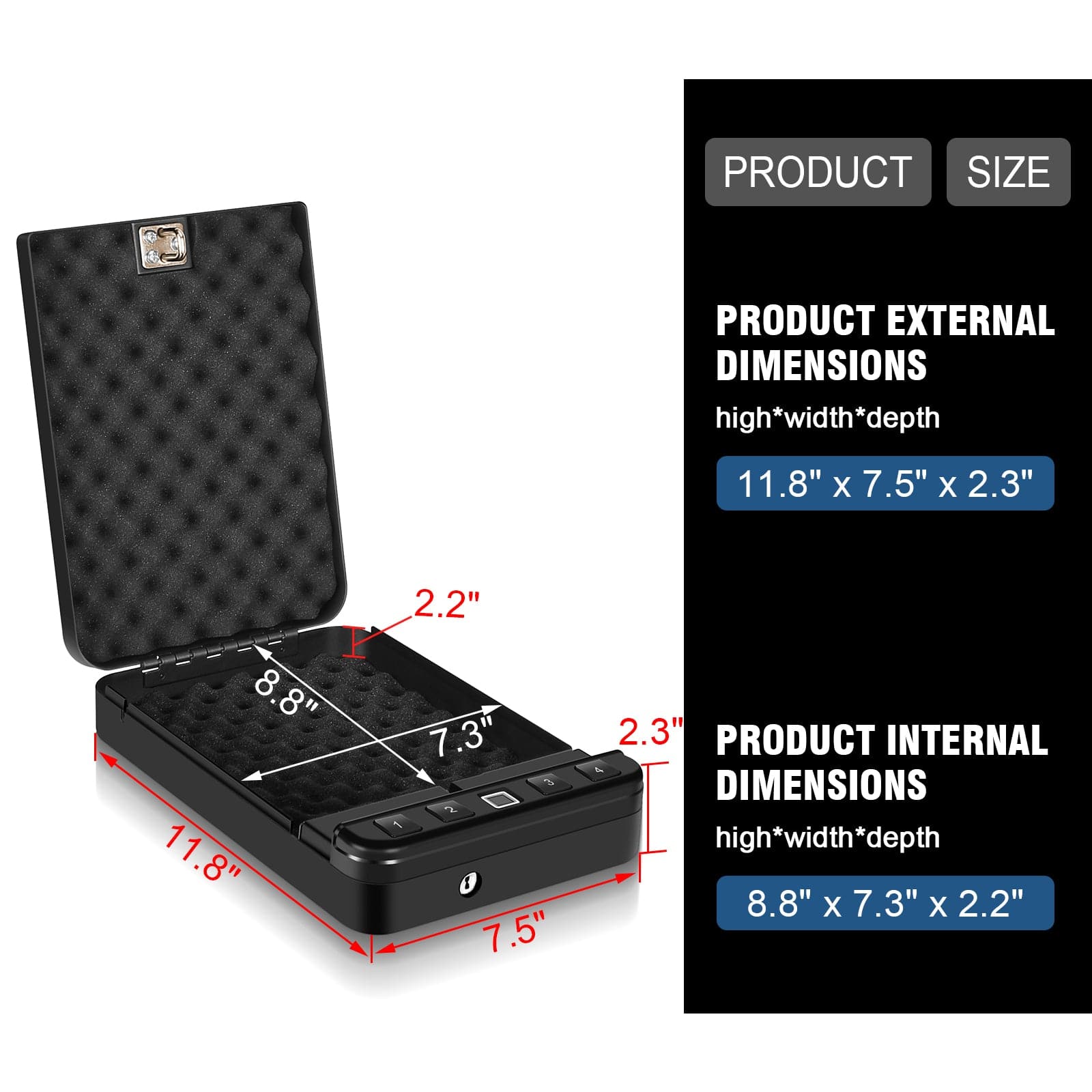 Biometric Handgun Case for Home/Car/Travel - LAPS003