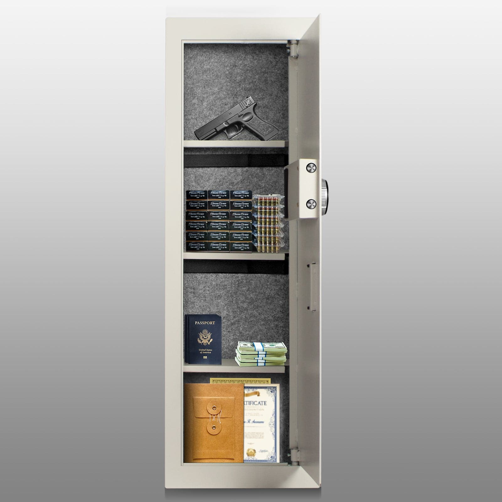 Biometric Wall Safe, White, Large - LAWS002