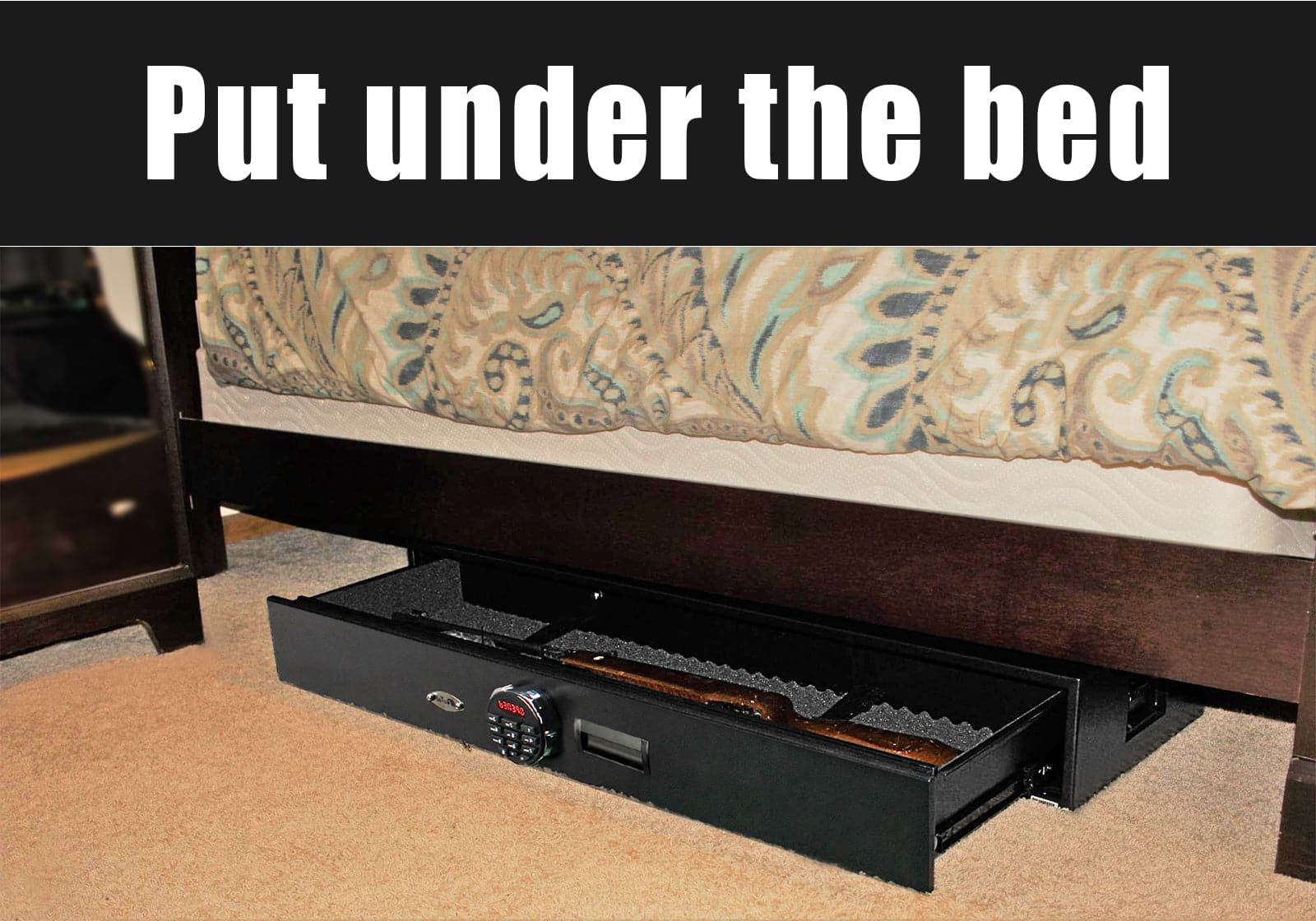 Under Bed Gun Safe, Drawer Safe for Home and Vehicle - LADS001