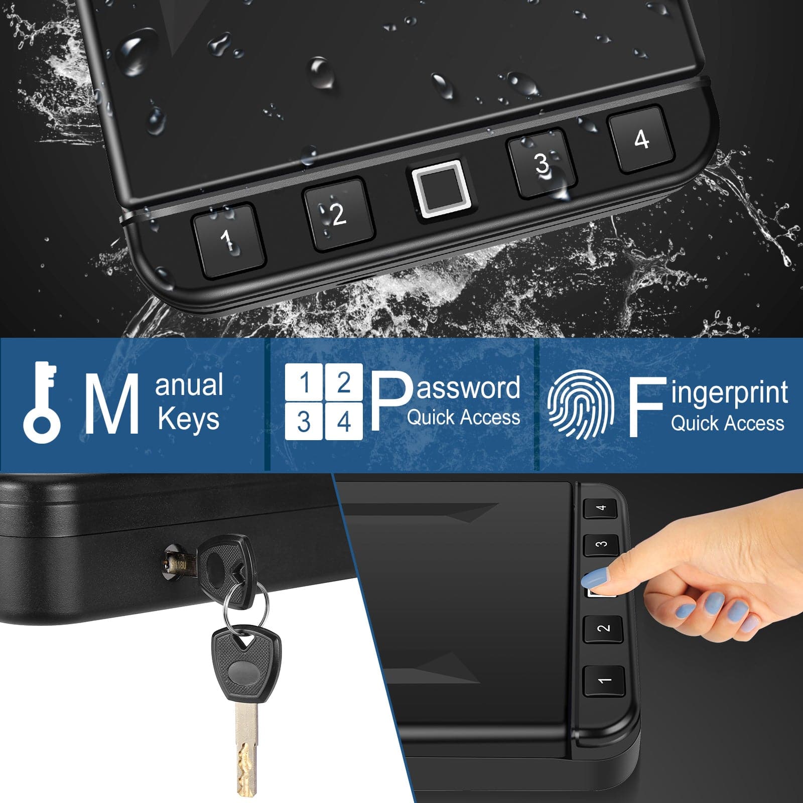 Biometric Handgun Case for Home/Car/Travel - LAPS003