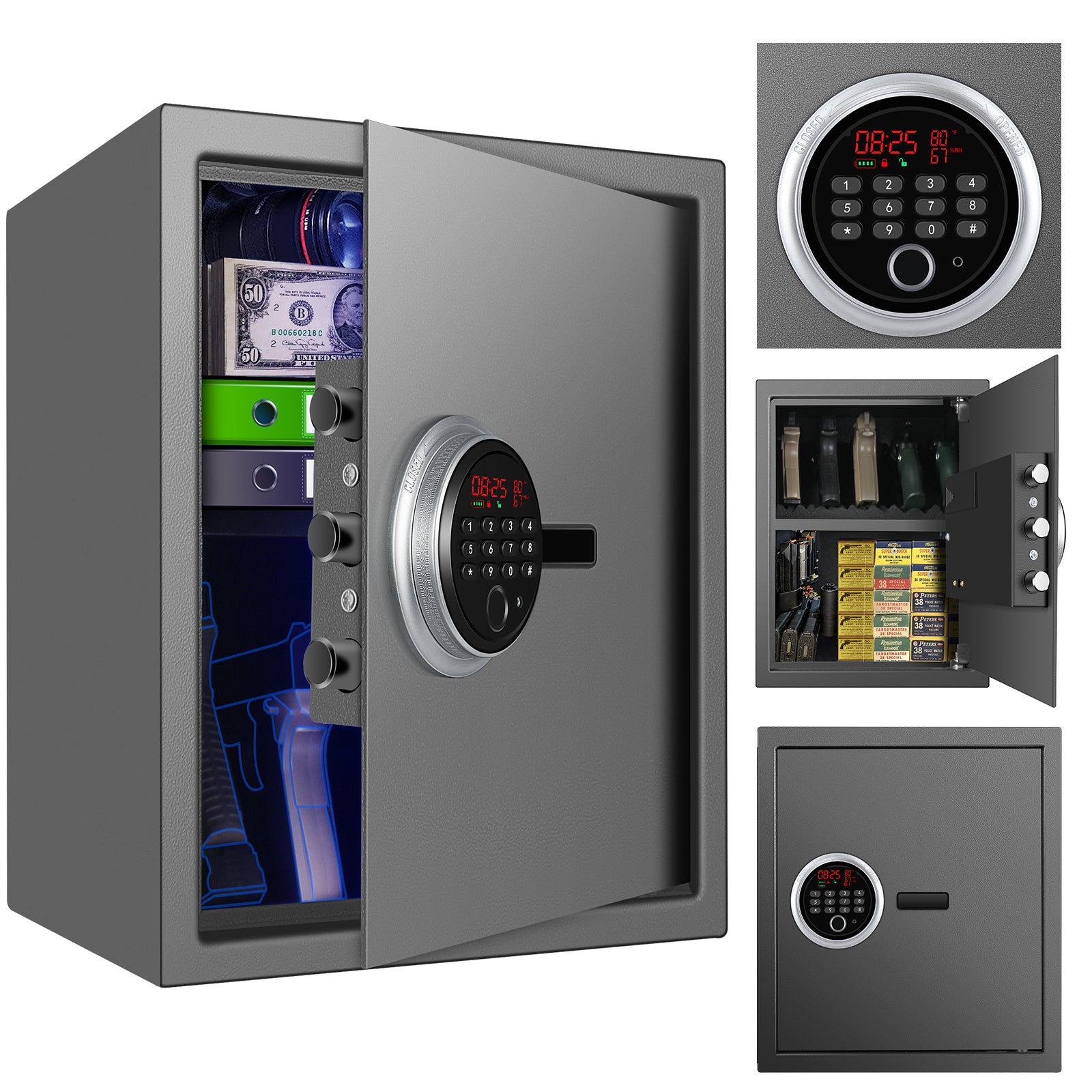 Security Biometric Safe Box - 13.75 x 13 x 15 Inches - LACS006