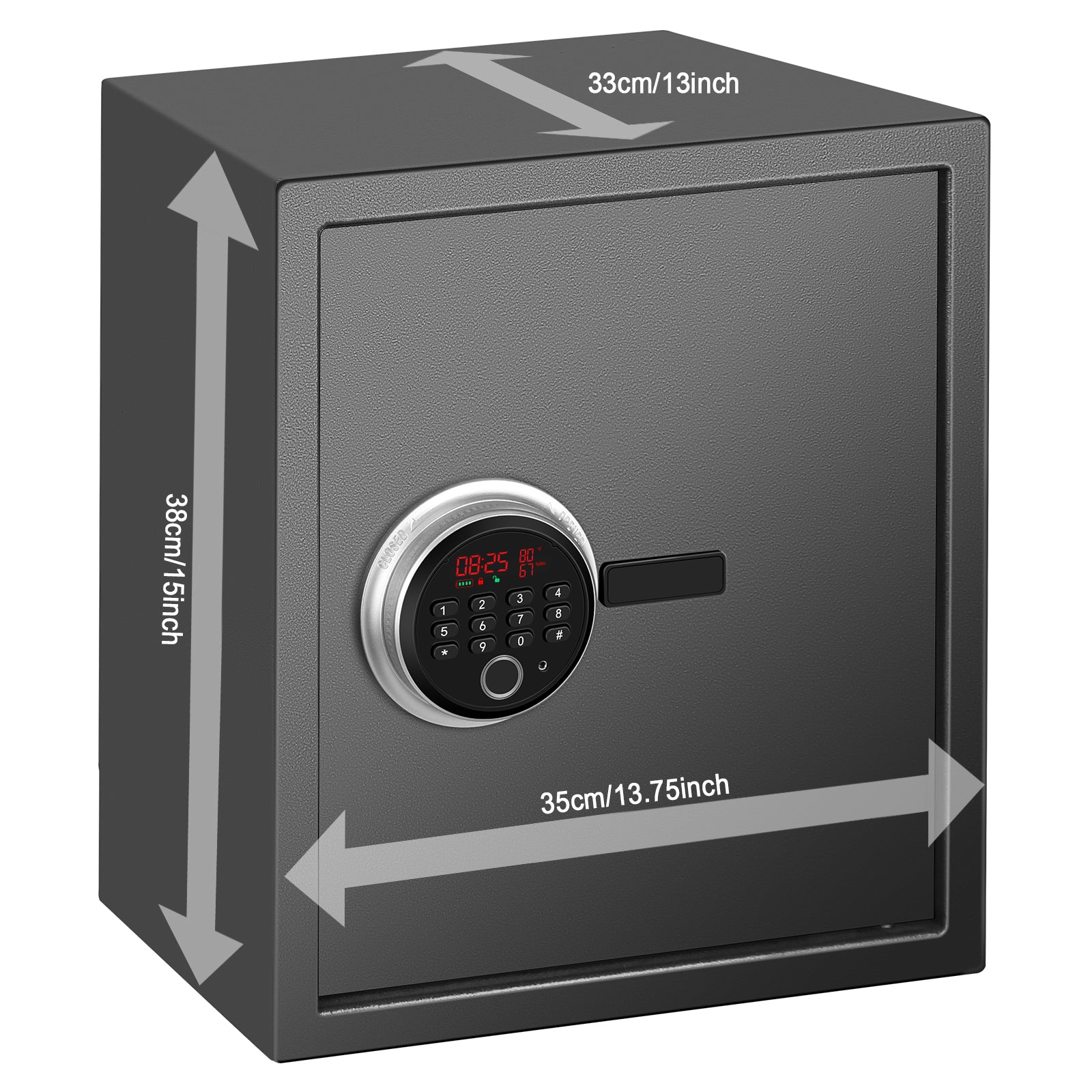Security Biometric Safe Box - 13.75 x 13 x 15 Inches - LACS006