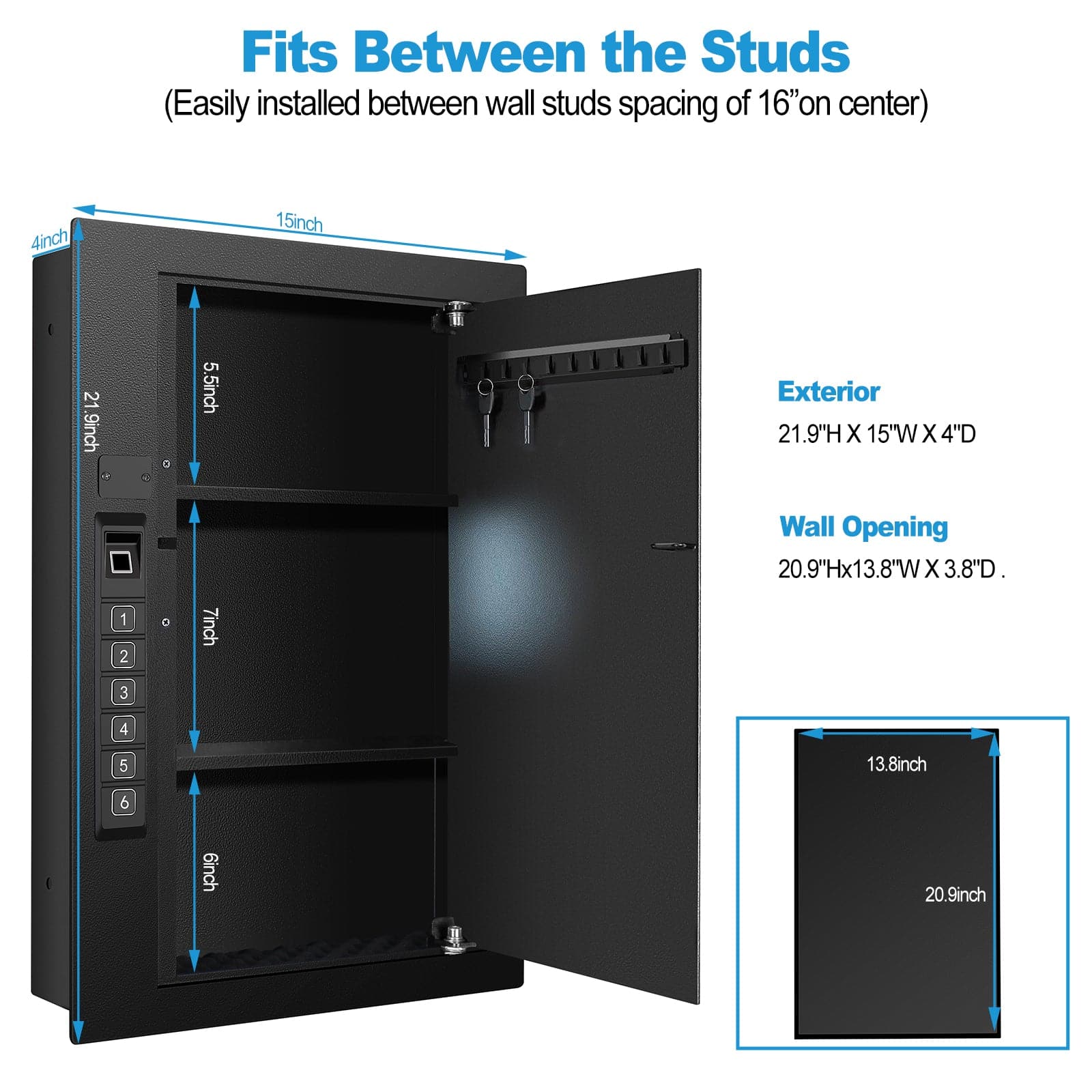 Biometric Wall Safe, Small - LAWS008