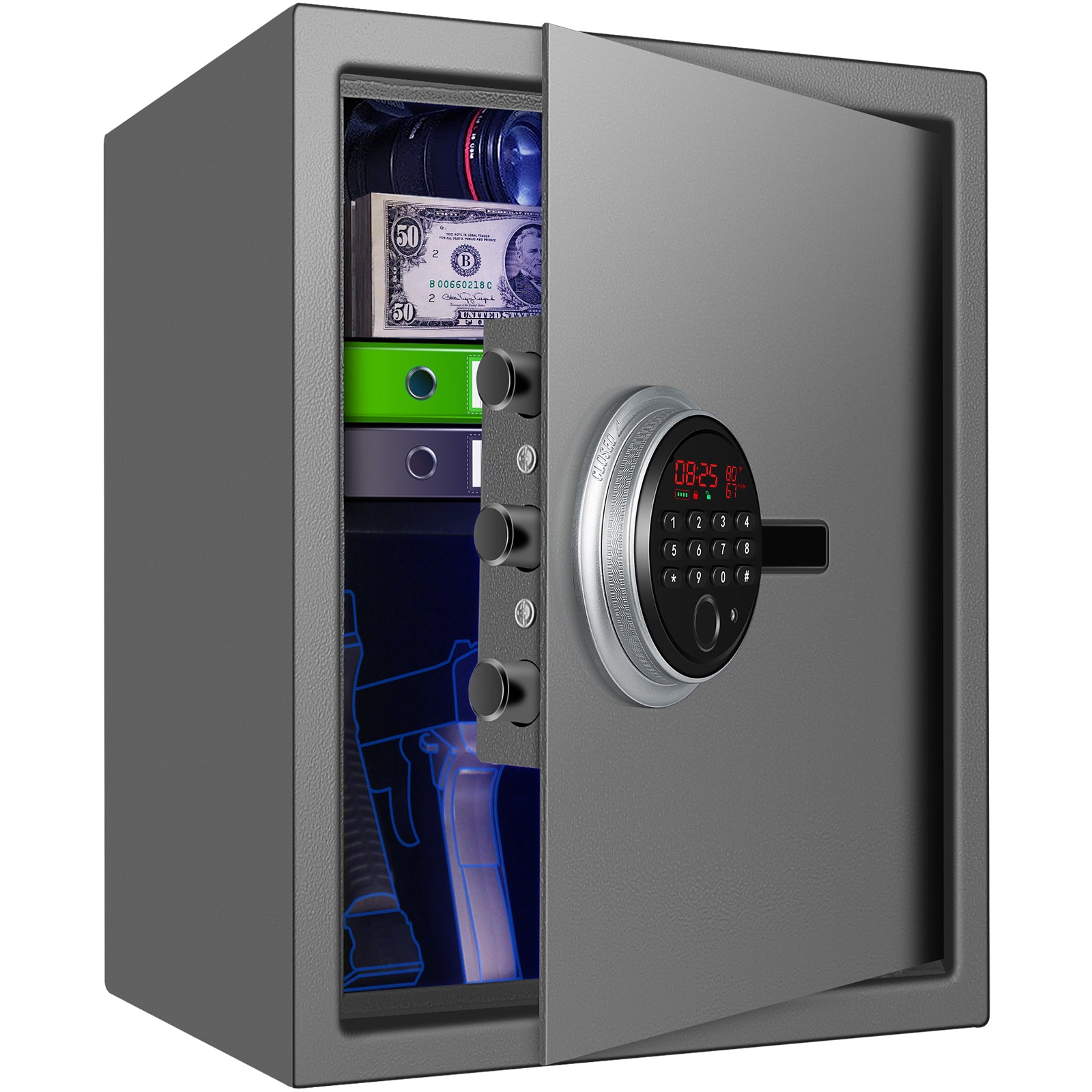 Security Biometric Safe Box - 13.75 x 13 x 15 Inches - LACS006
