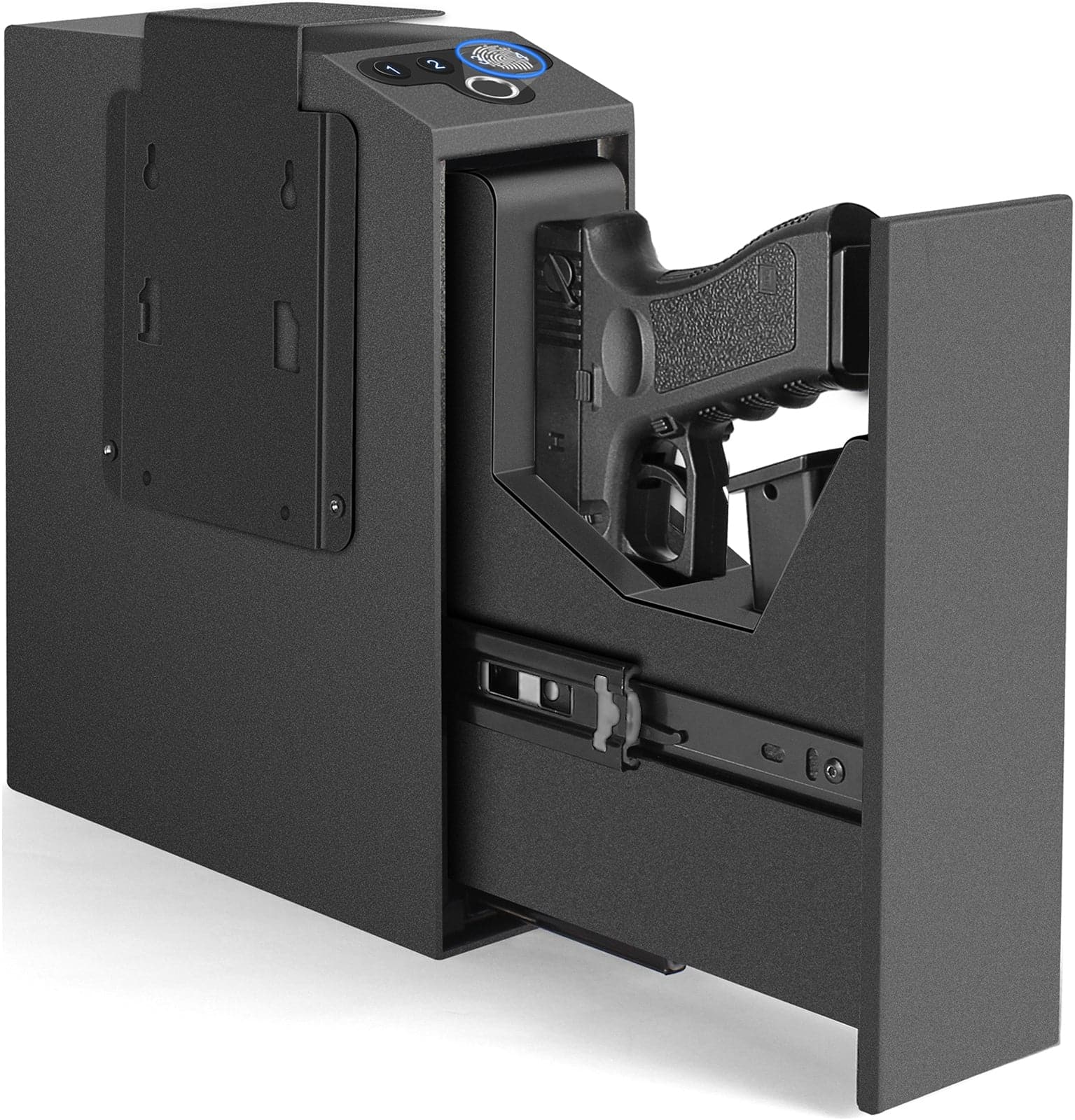 Biometric Slider Handgun Safe, Bedside Gun Safe for Quick Access - LAPS005