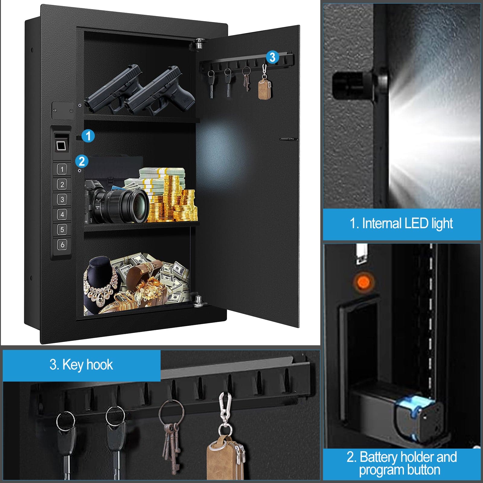 Biometric Wall Safe, Small - LAWS008