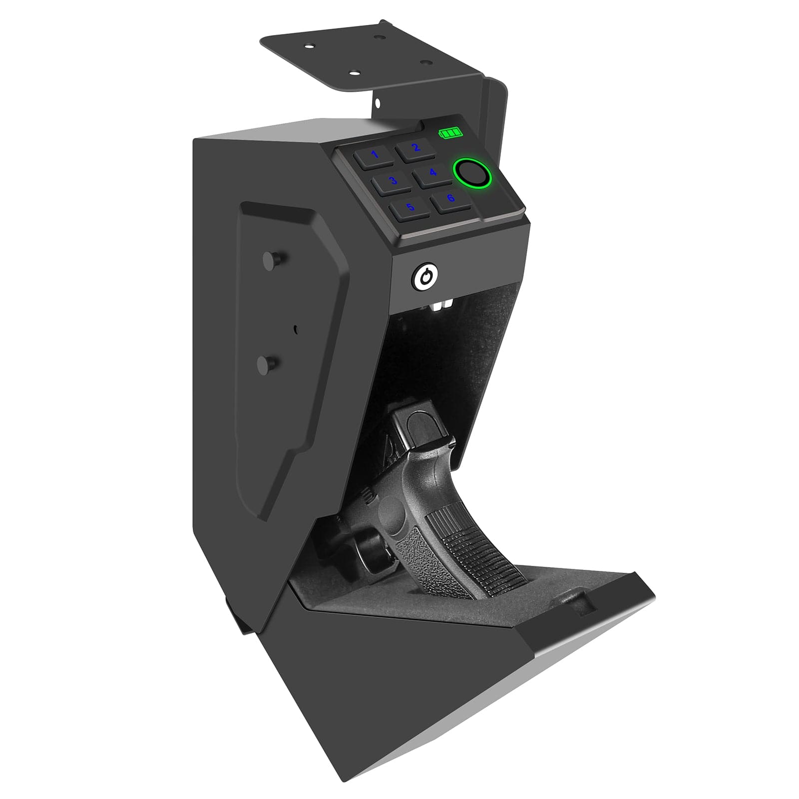 Biometric Nightstand Handgun Safe, Hidden Gun Safe for Pistol - LAPS007