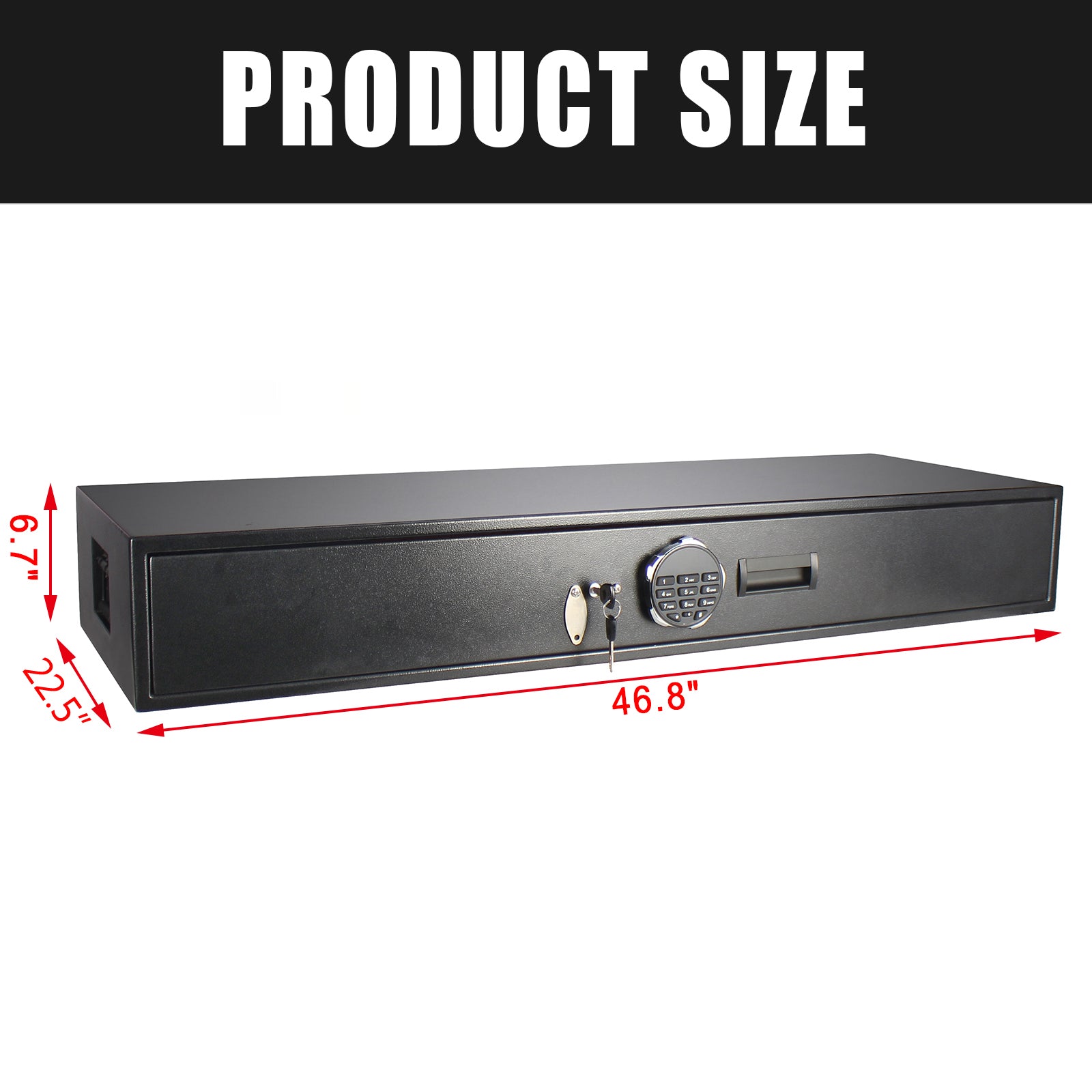 Large Under Bed Gun Safe, Drawer Safe for Home and Vehicle - LADS001B