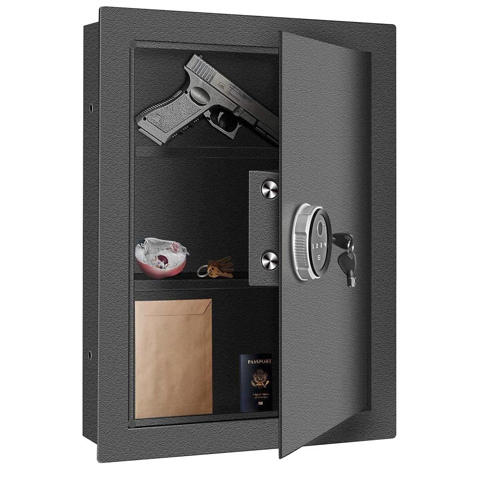 Biometric Wall Gun Safe, Small Size, Black