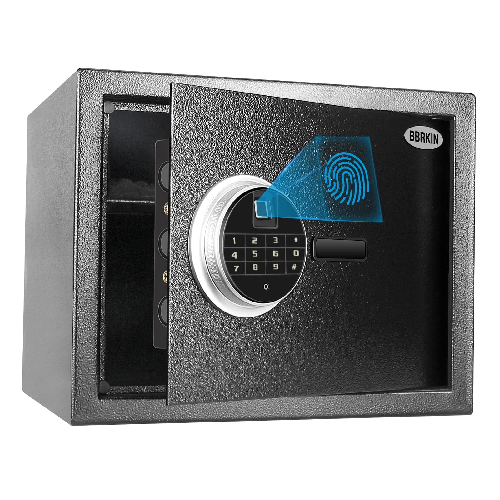 Security Biometric Safe Box - 13.75 x 11.75 x 11 Inches - Black - LACS007