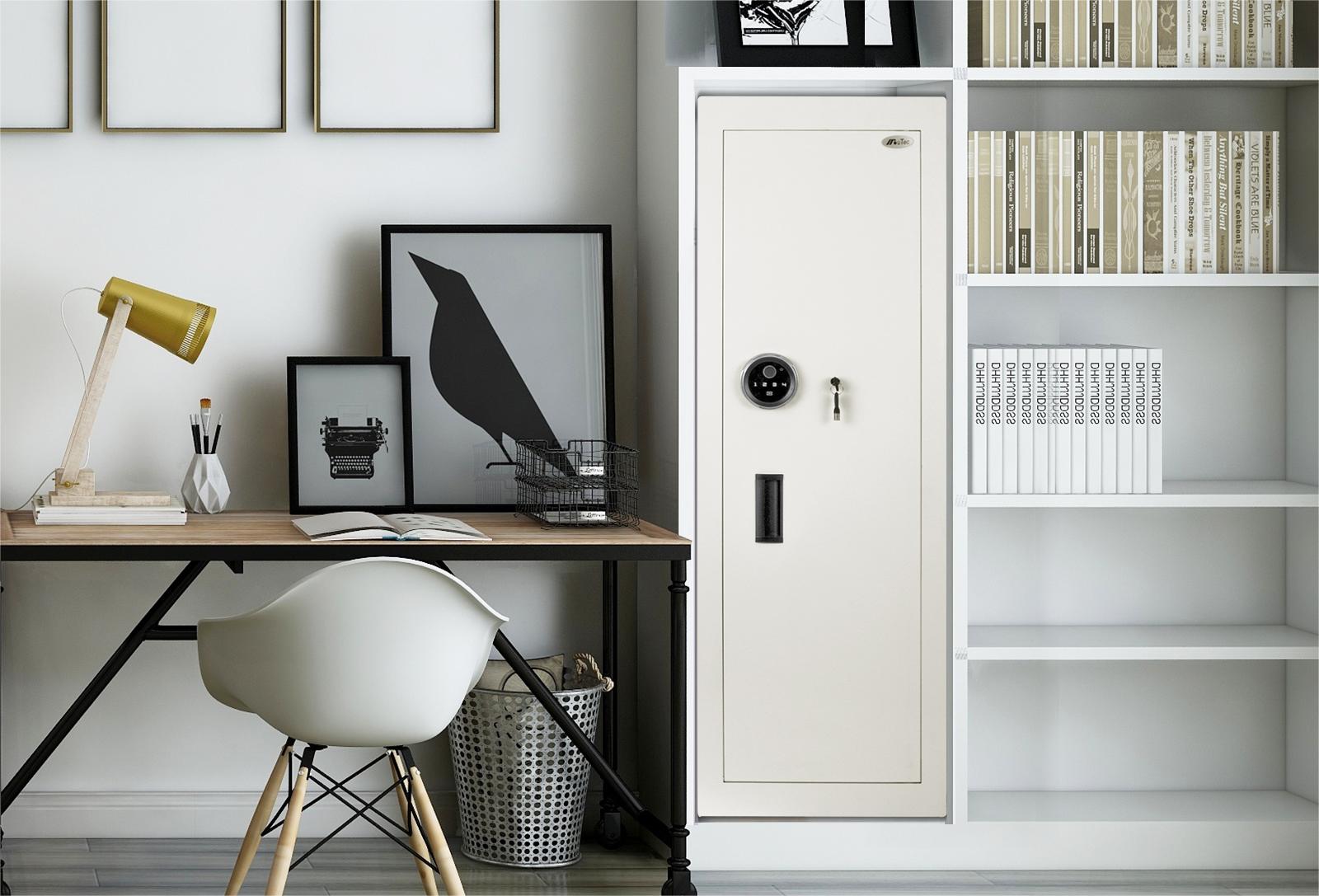Langger Biometric Wall Safe Between Wall Studs - Large Size, White
