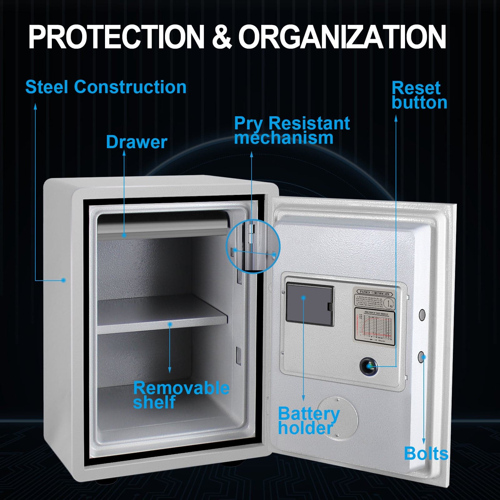 Biometric Fireproof Cabinet Safe - LACS001