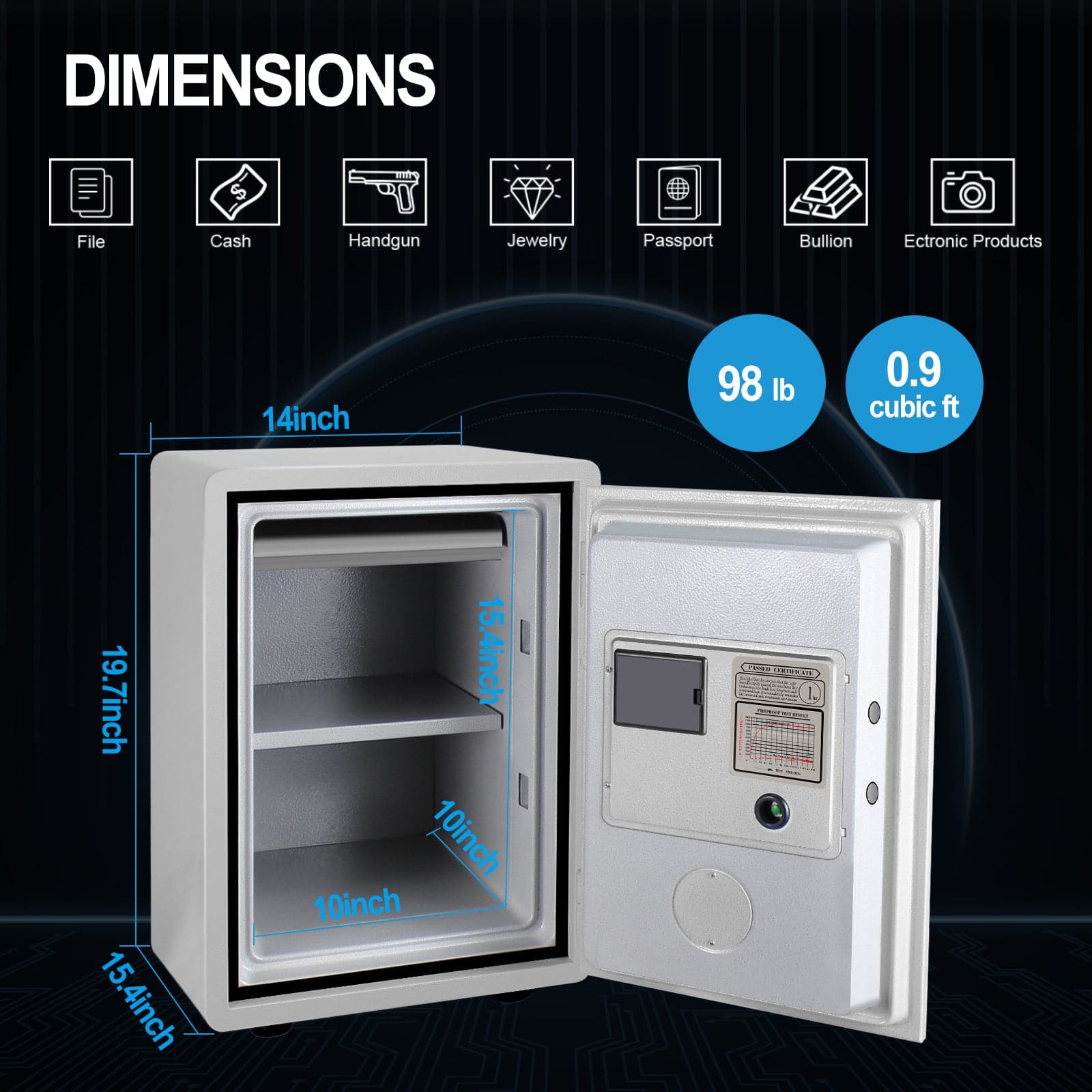 Biometric Fireproof Cabinet Safe - LACS001